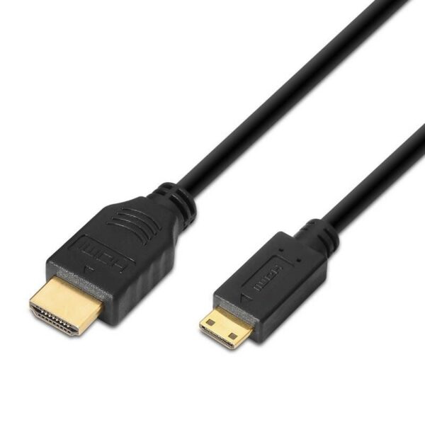 Cabo HDMI Aisens A119-0114/ HDMI Macho - Mini HDMI Macho/ Até 10 W/ 720 Mbps/ 1,8 m/ Preto