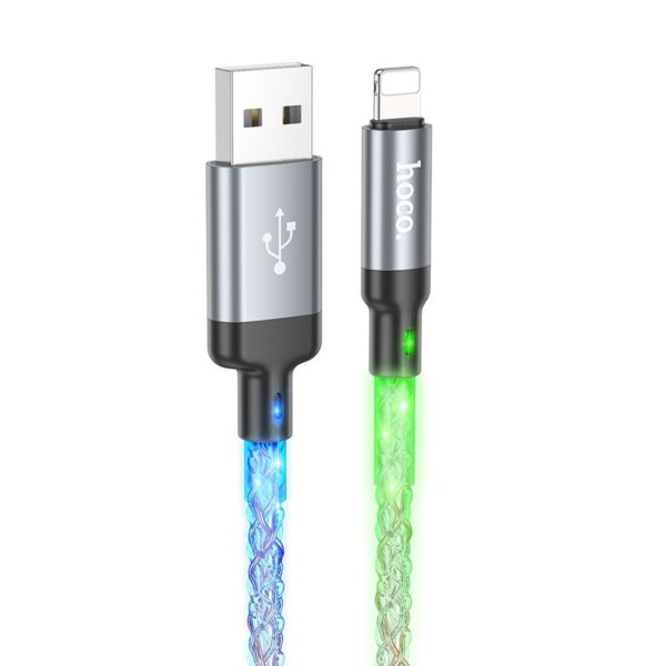 Cabo USB A para Lightning Hoco 2.4A 1m U112 Cinza