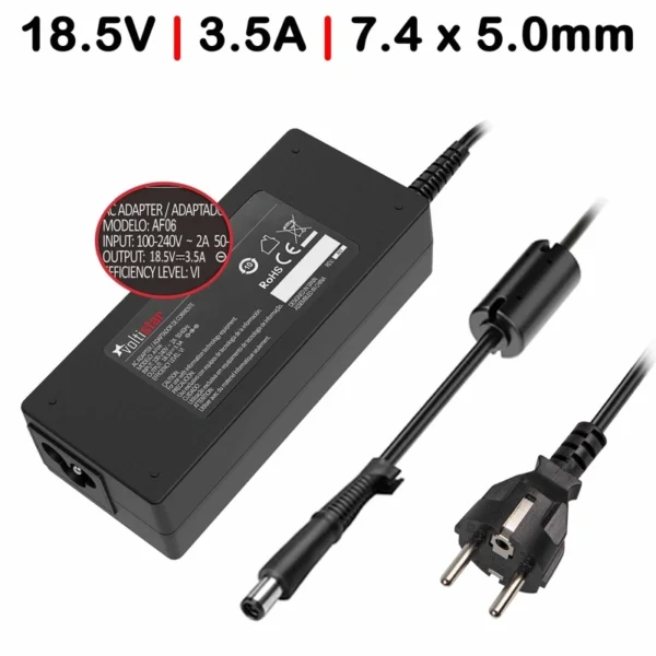 Carregador Portátil 18.5V 3.5A – 65 Watts | Conector 7.4 x 5.0 mm