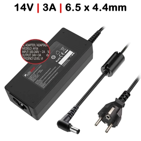 CARREGADOR PARA MONITOR 14V 3A 6.5 X 4.4MM 42W