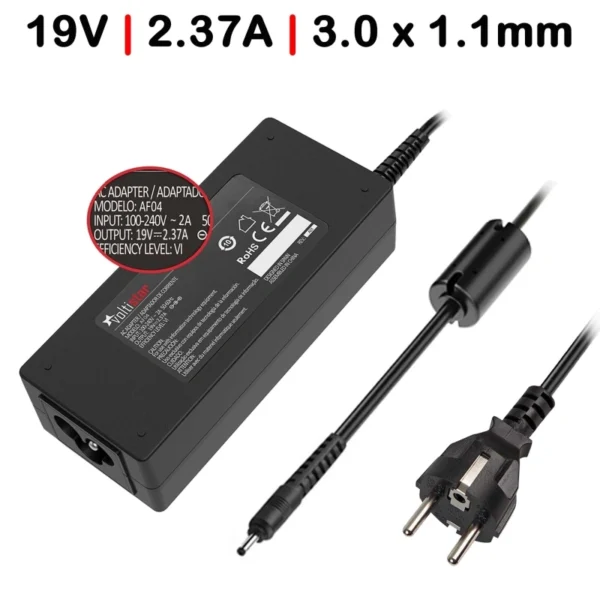 Carregador Portátil 19V, 2.37A 3.0x1.1mm – 45W